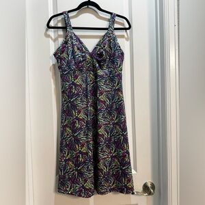 Patagonia Multi Color print Halter Summer Dress Large Armpit To Armpit 17”